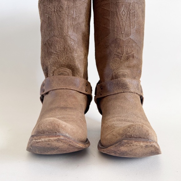 Junk Gypsy by Lane She Who Is Brave Suede Cowboy Boots Women 11 Tan - Picture 7 of 15